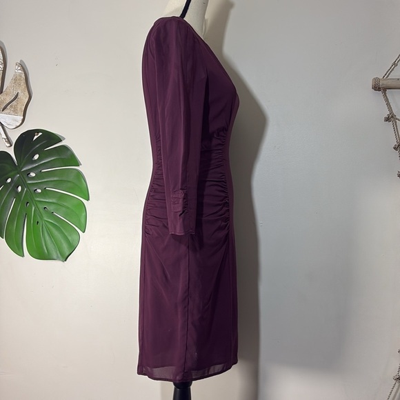 Whistles Izzey Bodycon Dress in Wine Sz. 4 - Picture 10 of 16